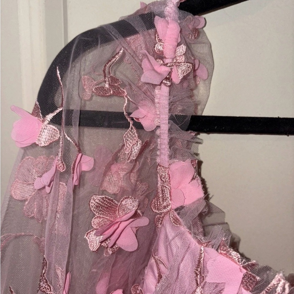 Dolls Kill Sugar Thrillz Heavenly Affair Babydoll Pink Floral Whimsical Dress 2X - Picture 13 of 13